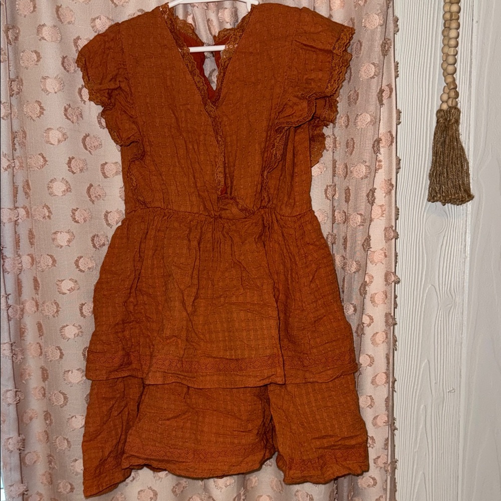 Chelsea & Violet Kids High Low Dress in Rust